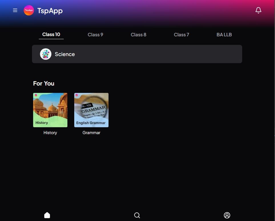 TspApp Study Material Screenshot